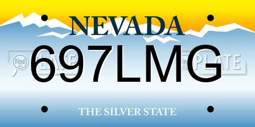 697LMG Nevada License Plate
