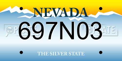 697N03 Nevada License Plate