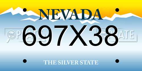 697X38 Nevada License Plate