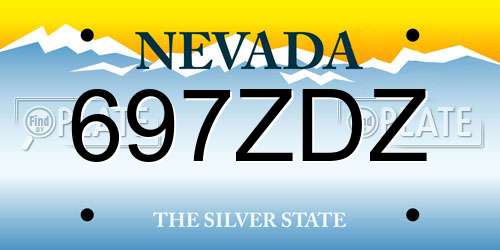 697ZDZ Nevada License Plate