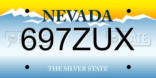 697ZUX Nevada License Plate