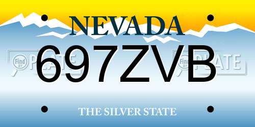 697ZVB Nevada License Plate