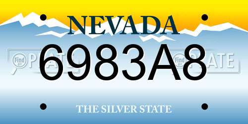 6983A8 Nevada License Plate