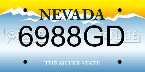 6988GD Nevada License Plate