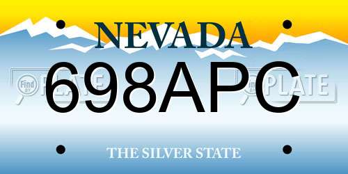 698APC Nevada License Plate