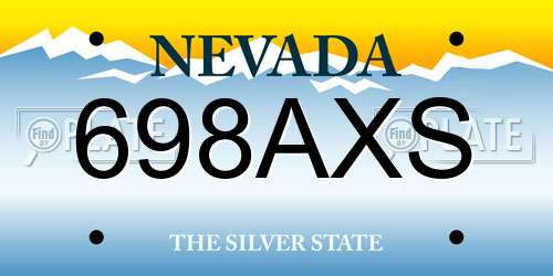 698AXS Nevada License Plate