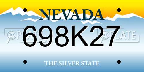 698K27 Nevada License Plate