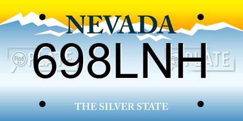 698LNH Nevada License Plate