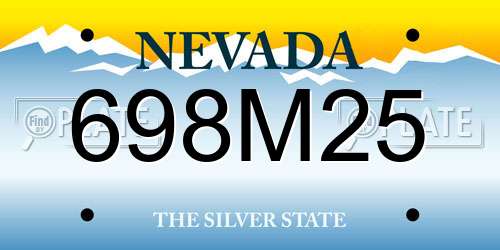 698M25 Nevada License Plate