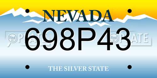 698P43 Nevada License Plate