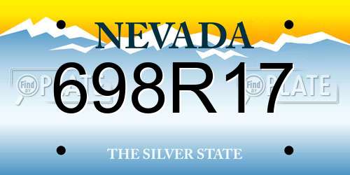 698R17 Nevada License Plate