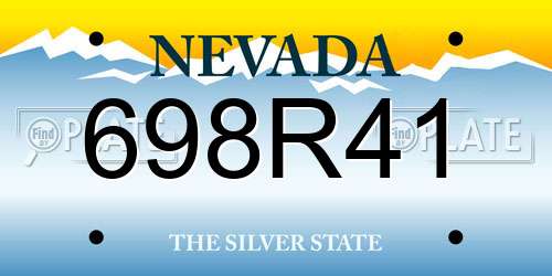 698R41 Nevada License Plate