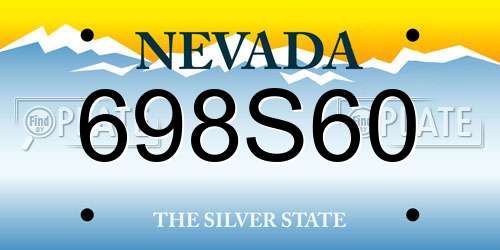 698S60 Nevada License Plate