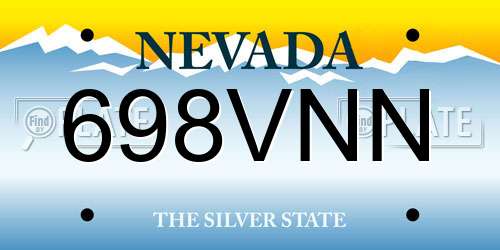 698VNN Nevada License Plate