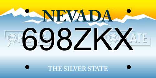698ZKX Nevada License Plate