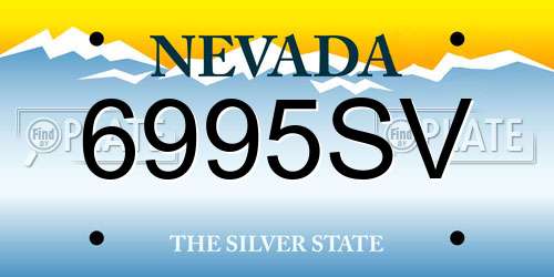 6995SV Nevada License Plate