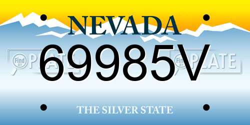 69985V Nevada License Plate