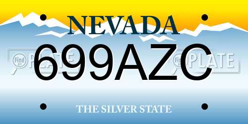 699AZC Nevada License Plate