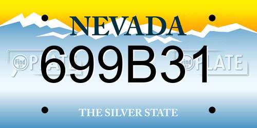 699B31 Nevada License Plate