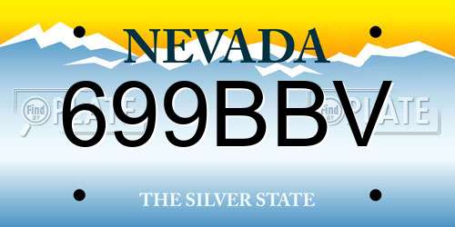 699BBV Nevada License Plate