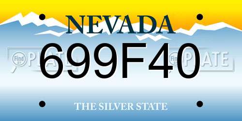 699F40 Nevada License Plate