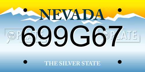 699G67 Nevada License Plate