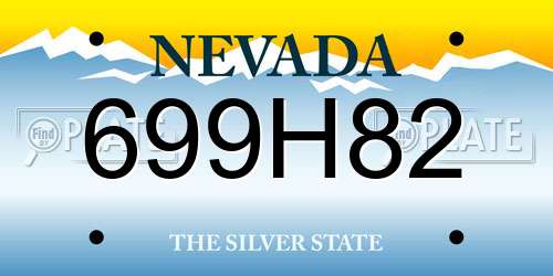 699H82 Nevada License Plate