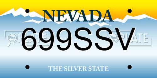 699SSV Nevada License Plate