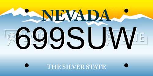 699SUW Nevada License Plate