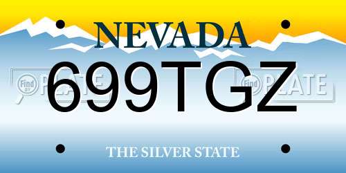 699TGZ Nevada License Plate