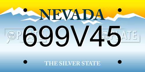 699V45 Nevada License Plate