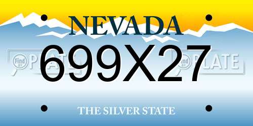 699X27 Nevada License Plate