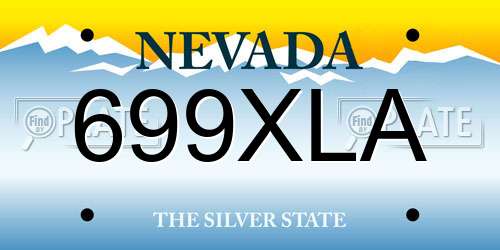 699XLA Nevada License Plate
