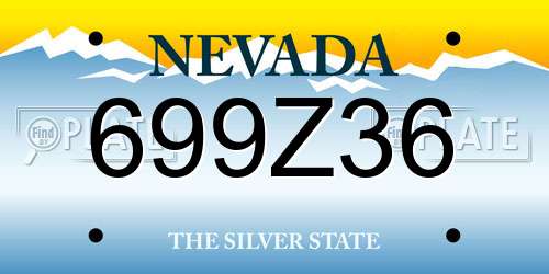 699Z36 Nevada License Plate