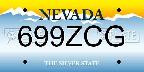 699ZCG Nevada License Plate