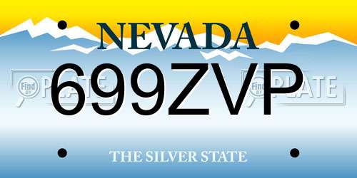 699ZVP Nevada License Plate