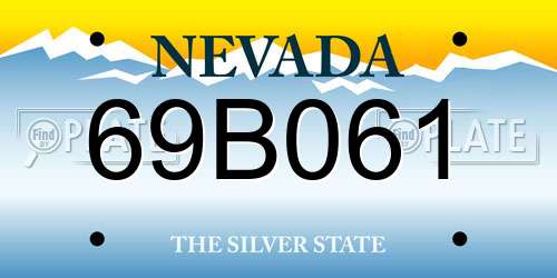 69B061 Nevada License Plate