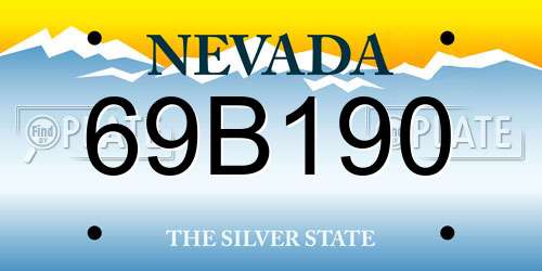 69B190 Nevada License Plate
