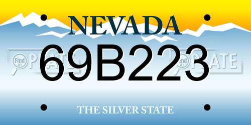 69B223 Nevada License Plate