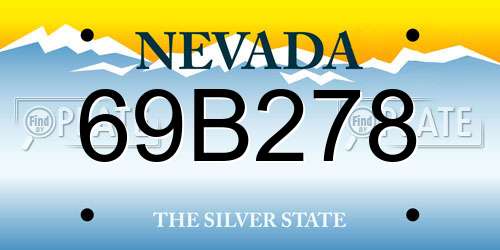 69B278 Nevada License Plate