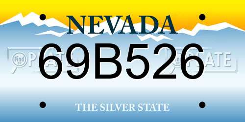 69B526 Nevada License Plate