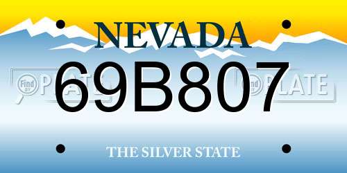 69B807 Nevada License Plate