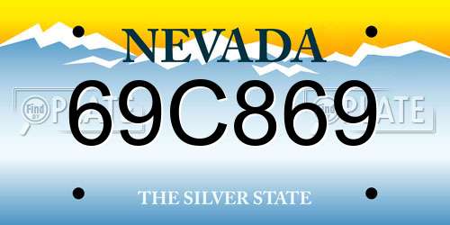 69C869 Nevada License Plate