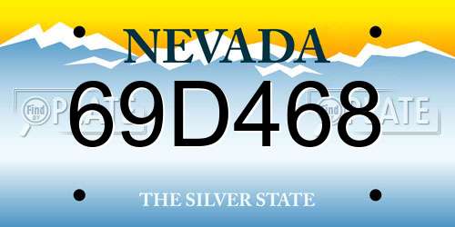 69D468 Nevada License Plate