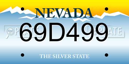 69D499 Nevada License Plate