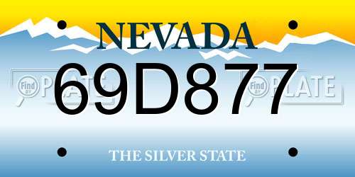 69D877 Nevada License Plate