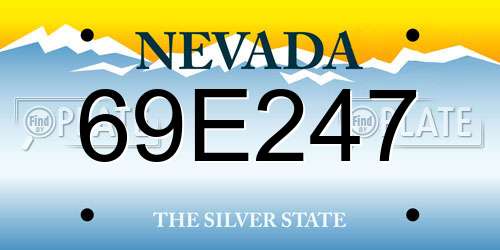 69E247 Nevada License Plate