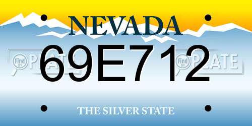 69E712 Nevada License Plate