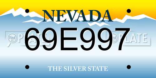 69E997 Nevada License Plate