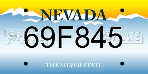 69F845 Nevada License Plate
